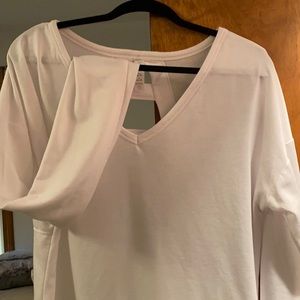White cotton long sleeve top